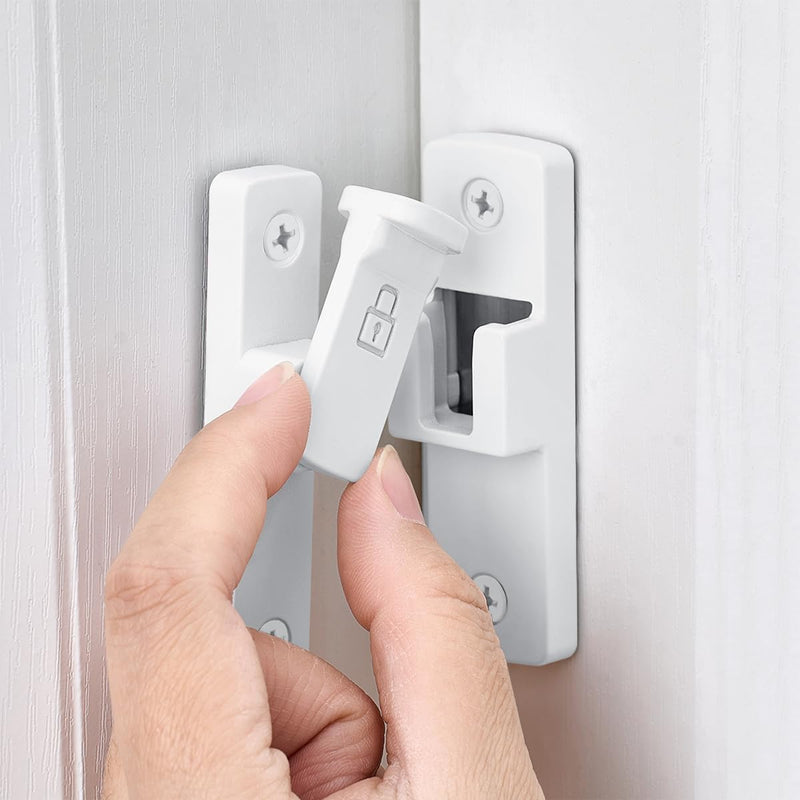 White 90 Degree Barn Door Latches ，Premium Zinc Alloy Latch - Flip Gate Latches ，for Cabinet,Barn,Sliding,Bathroom,Garden Doors Applications White_90 Degree 1