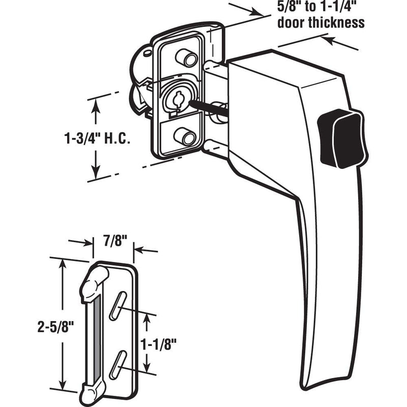 Prime-Line MP5007 Push Button Screen/Storm Door Latch Set, Black (1 Set)
