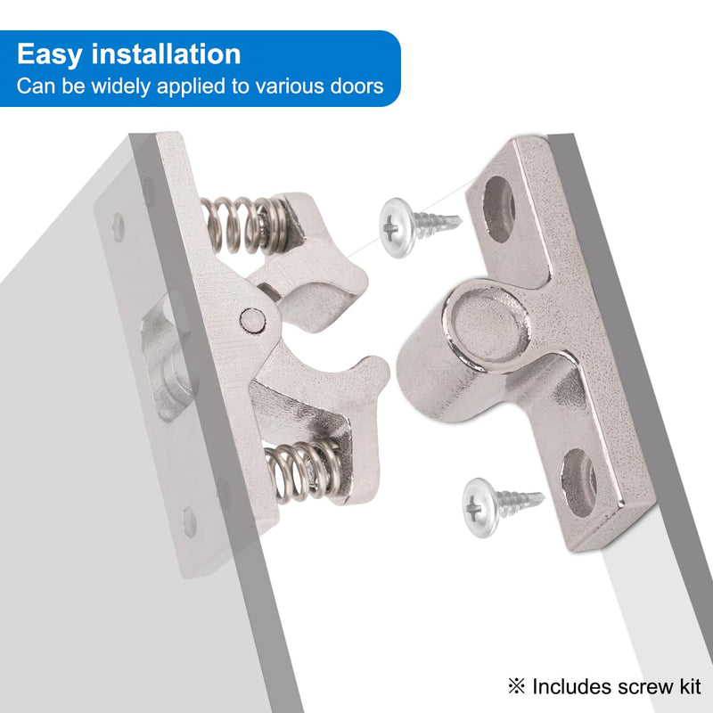 Double Roller Catch Heavy Duty Spring Loaded Door Lock,Cabinet Latch, Stop Catch for Door, Release Clamp Double Roller Catch for Camper Boat Doors Caravan Doors(Stainless Steel) Silver 1