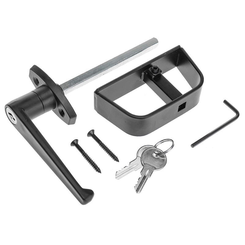 Shed Door Latch L-Handle Lock Kit with 2 Keys, 4-1/2" Stem Shed Lock Barn Door Lock Playhouse Lock & Chicken Coop Lock