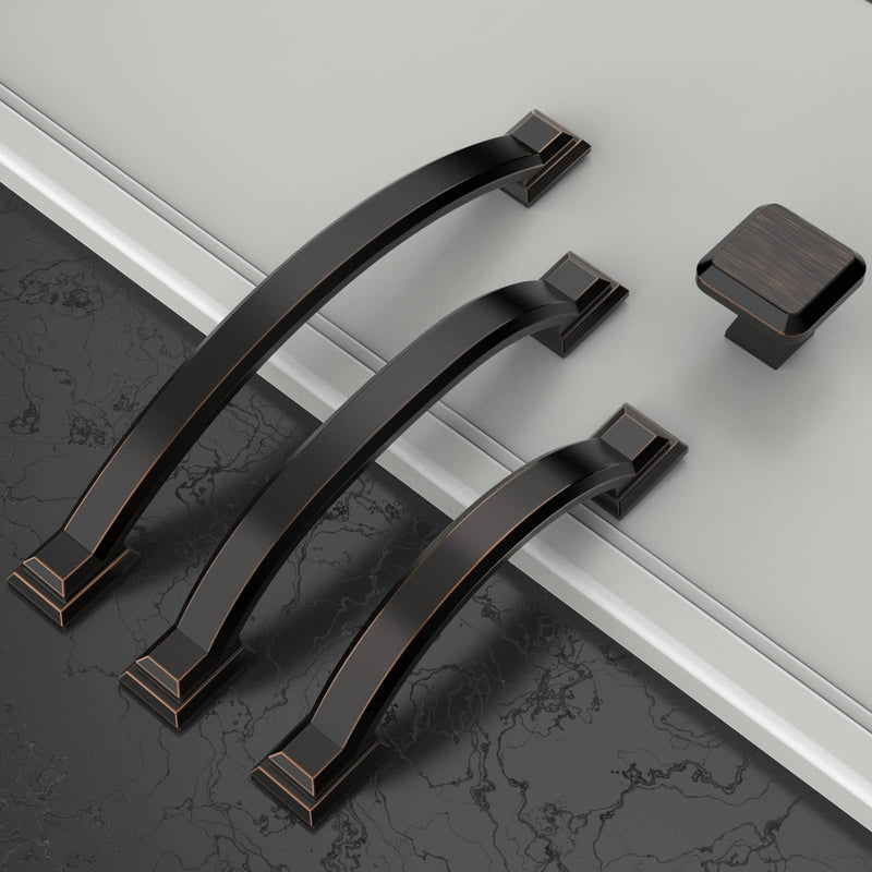 Amerdeco 10 Pack Oil Rubbed Bronze Cabinet Pulls 3 Inch(76mm) Hole Centers, Handles for Kitchen Cabinet Hardware, Arch Cabinet Handles for Bathroom Dresser Drawer Handles ZH0016… 3"/76MM Hole Center - NewNest Australia