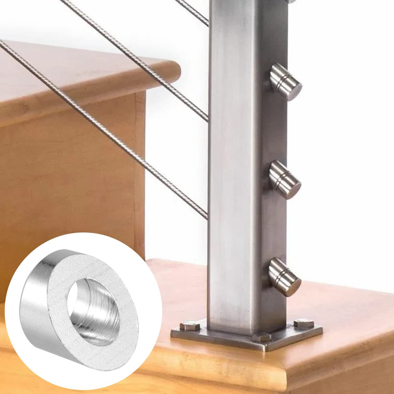 FUNSUEI 30 PCS 3/8 Inch Stainless Steel Angle Beveled Washer, 30 Degree Beveled Washer, Angle Beveled Washer for 1/8 Inch, 5/32 Inch, 3/16 Inch Cable Railing Kit