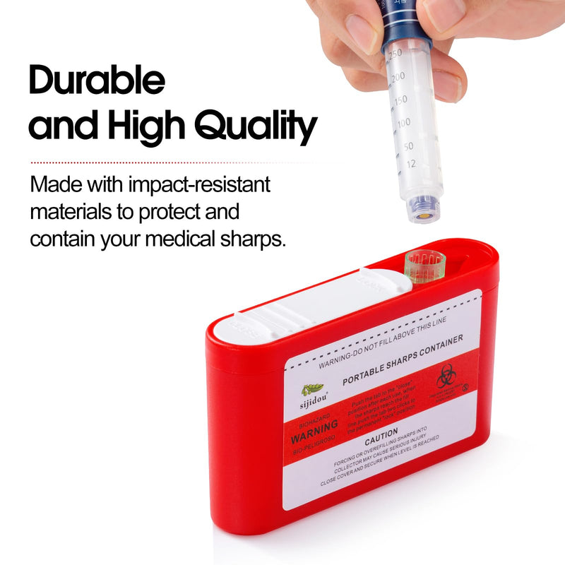 3 Pack Portable Sharps Container for Travel and Home Use,Pocket Travel Sharps Disposal Container,Specially Designed for Diabetic Needles and Test Strips Compact Size for Travel and Daily Personal Use 3
