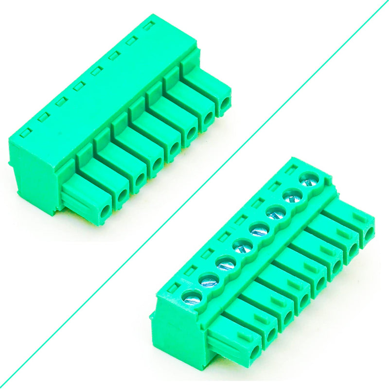 Tcenofoxy 3.81mm 2/3/4/5/6/7/8/9/10/11/12/13/14/15/16/18/20/24 Pin Phoenix Connector PCB Screw Terminal Block Connector (4Pcs 3.81M-8Pin) 3.81MM-8P-4Pcs