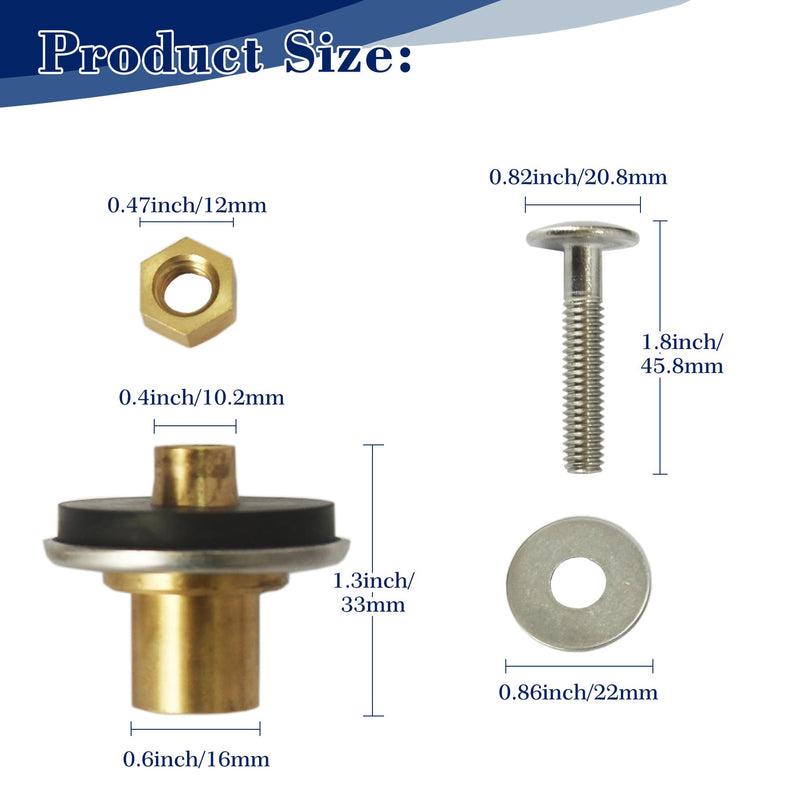 Toilet Tank To Bowl Bolts Mounting Hardware Heavy Duty 2-Piece Dual Flush Toilets Replacement Parts TS810DV3 Fit for TOTO AQUIA ST412 / ST416 / ST464