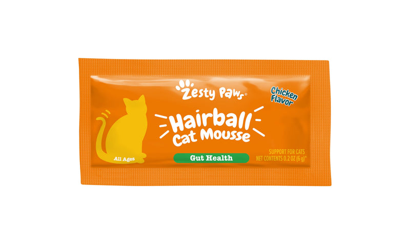 Zesty Paws Hairball Cat Mousse - Cat Treats Lickable Cat Treats Squeeze Up - Cat Squeeze Treats Furball Control - Cat Puree Tube Treats for Cat Digestive Support - Skin & Gut Health - Chicken 14ct - PawsPlanet Australia