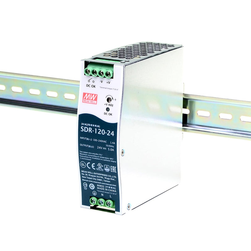 WDR-120-24 24V DIN Rail Power Supply 120W for Industrial Automation