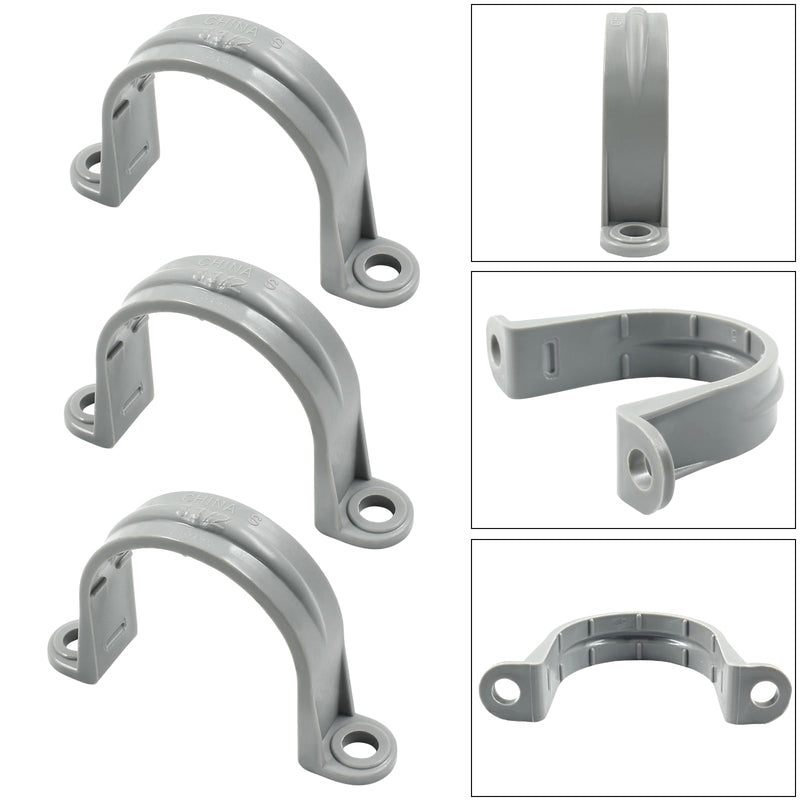 6 Pcs 1-1/2 Inch PVC Pipe Straps, Two Hole Plastic Straps Plastic Conduit Strap for PVC Pipes Conduit Cables 6 Pcs
