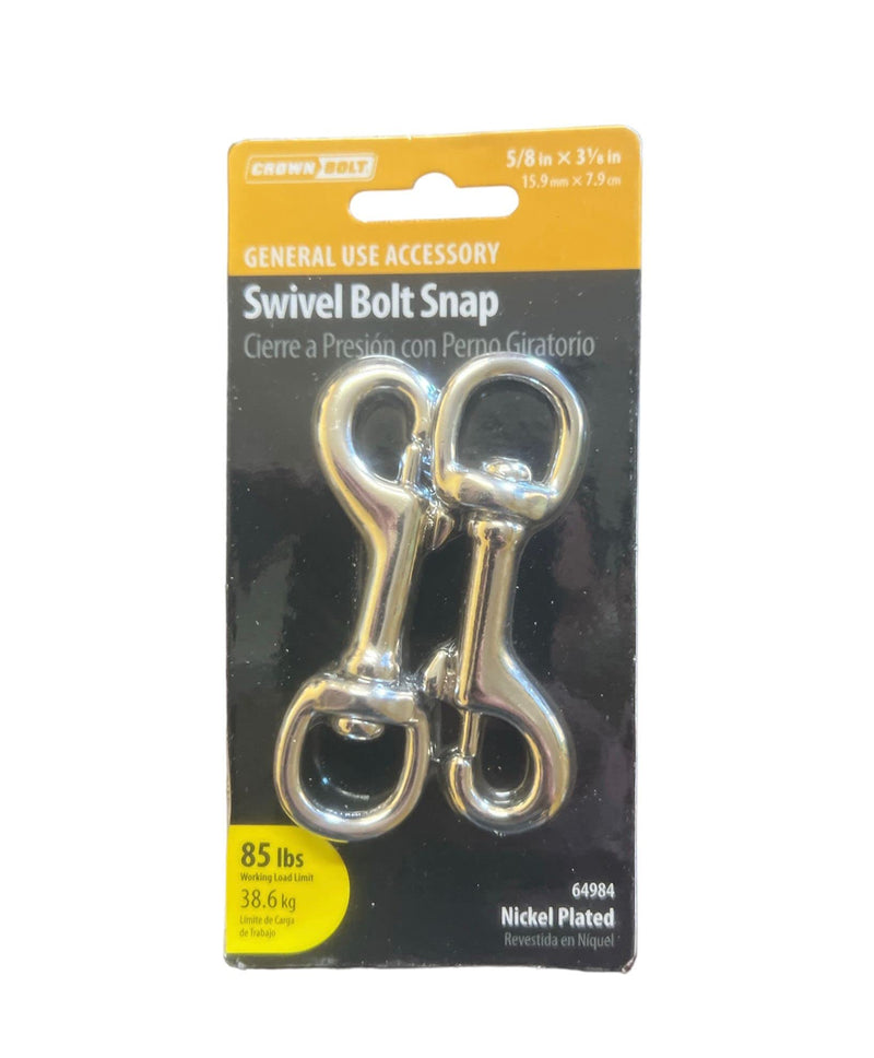 5/8 in. x 3-1/8 in. Nickel-Plated Swivel Bolt Snap (2-Pack)