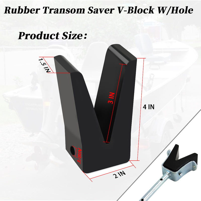 181440 Rubber Transom Saver V-Block W/Hole Compatible with Tracker Marine Y-Frame (Rubber V-Block)