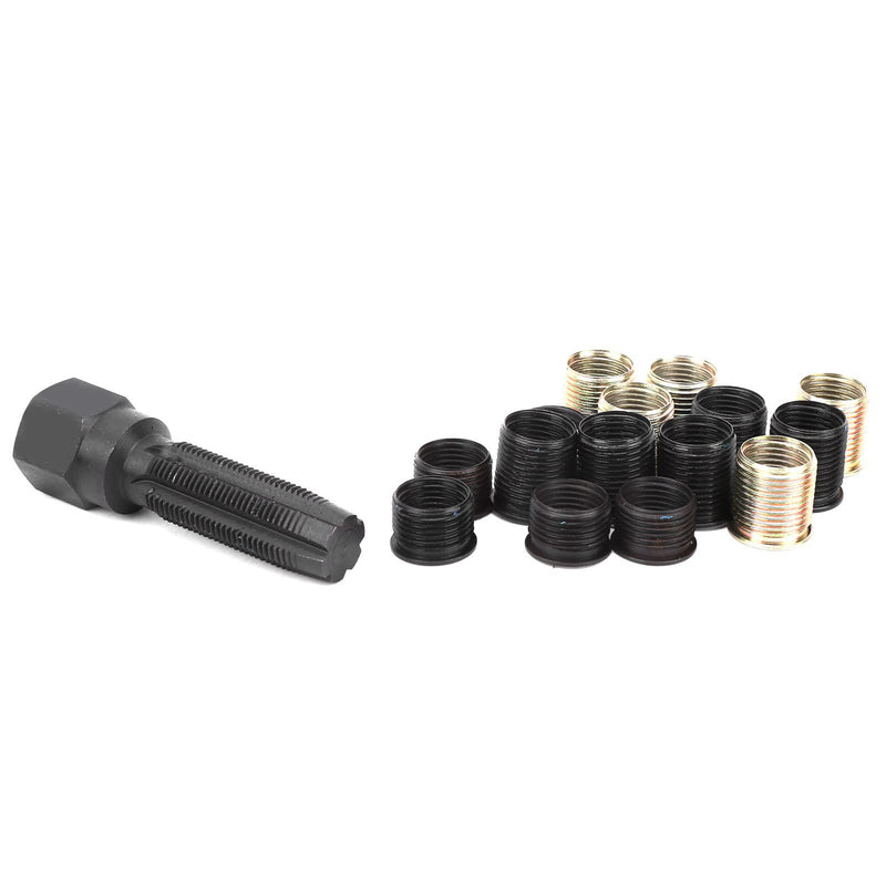 M14X1.25 Spark Plug Tap Plug Repair Tool, Thread Repair Set, M14X1.25 High Durability Spark Plug Thread Repair Tool Screw Tap Portable Carbon Steel Rethread Kit