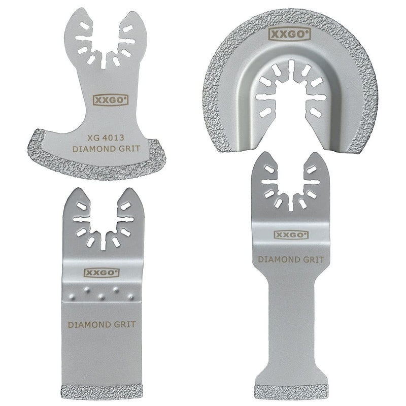 XXGO 4 Pcs Oscillating Multi Tool Diamond Blades for Grit Grout Removal XG4004D Assorted Diamond Blades Kits B - 4 Pcs