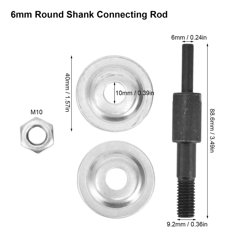Shaft Arbor Adapter, Drill Arbor Adapter Shaft Arbor Extension Arbor Threaded Shaft Adapter with 2 Washer for Conversion(6mm Round Shank Connecting Rod)