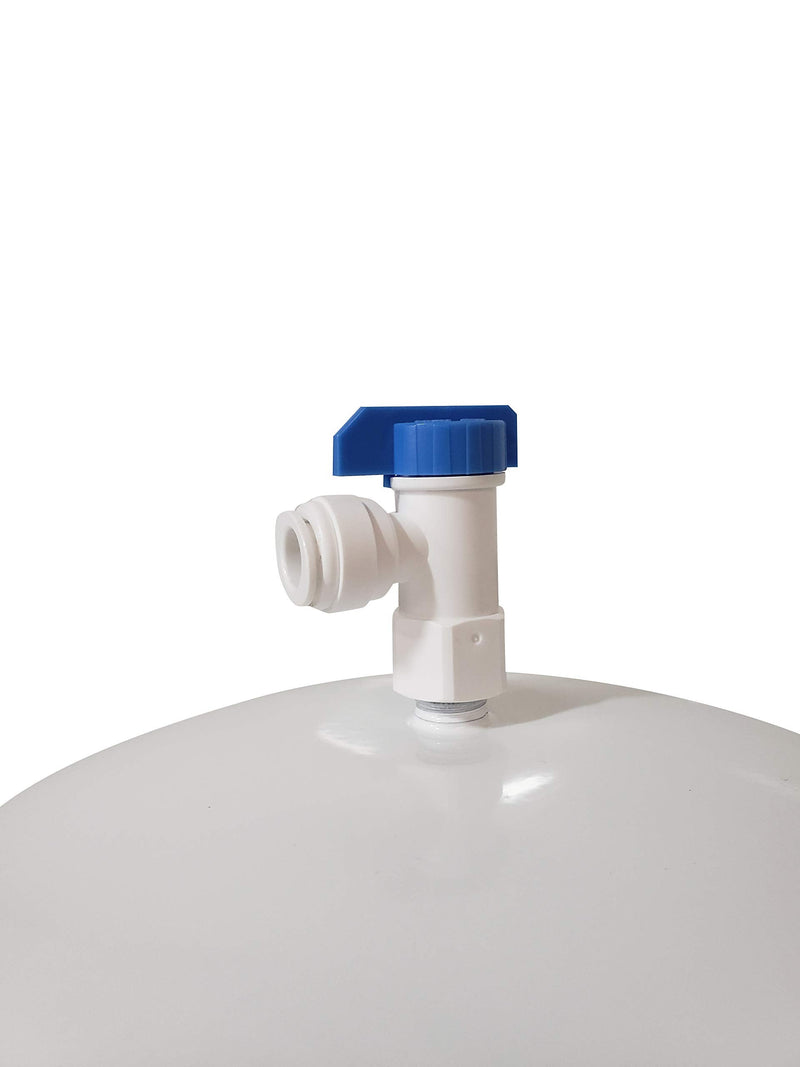 Quick Connect Tank Ball Valve with Gasket For Water Purification Systems And Reverse Osmosis System Pressurized Water Storage Tank (1/4" Female NPT x 3/8" OD Quick Connect) 1/4" Female NPT x 3/8" OD Quick Connect