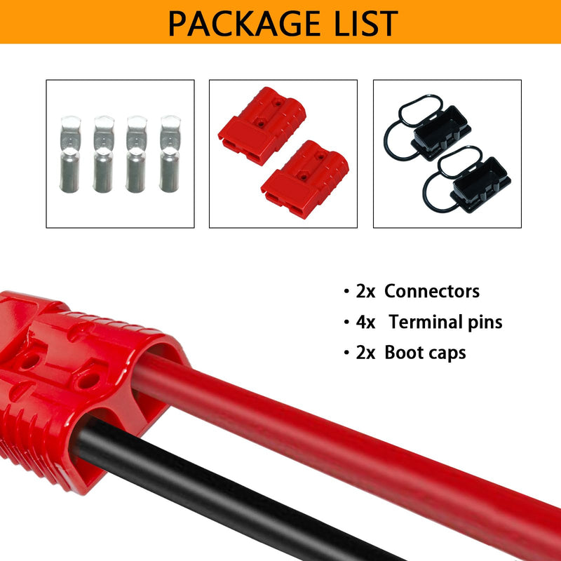 Anderson Connector 2 Pcs, 50 Amp 12-36v Batteries Quick Connect/Disconnect Plug Kit, Connectors for 6 to 12 Gauge Cables, for Car Bike ATV Winches Lifts Motors More,SB 50 Red 50A 2Pcs - NewNest Australia