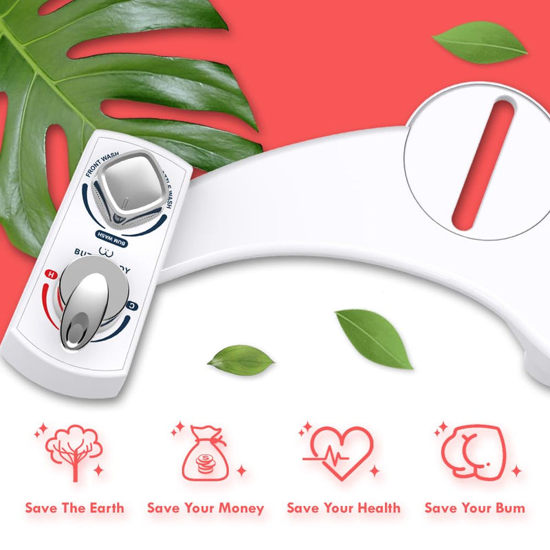BUTT BUDDY Spa - Bidet Toilet Seat Attachment & Fresh Water Sprayer (Cool & Warm Temperature Control | Easy Setup, Universal Fit, Non-Electric | Dual-Nozzle Cleaning, Adjustable Pressure, Female Wash) 1