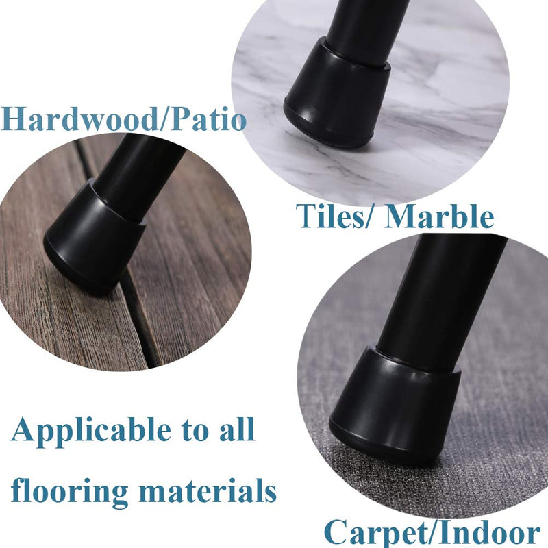 Chair Leg Tips Caps Non-Slip Rubber Leg Tips 1” Inner Diameter Furnigear -Black Chair Leg Floor Protectors Round, 16 Pack Black 1" -16pack