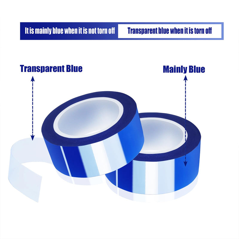2 Rolls 20mm x16m(52FT) Blue Heat Tape High Temperature Heat Resistant Tape Heat Transfer Tape for Heat Sublimation Press Vinyl,No Residue