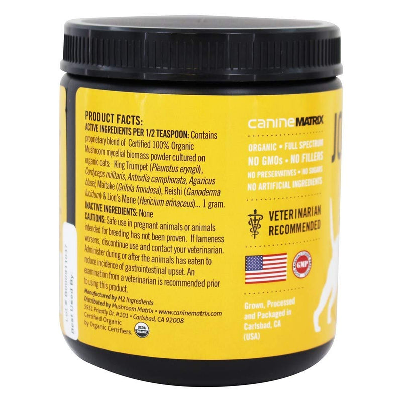 Mushroom Matrix Canine Organic Mushroom Powder Joint and Hip Function Supplement for Dogs & Cats, USA Grown, Joint Health and Hip Function, 200 Grams (Packaging May Vary) - PawsPlanet Australia