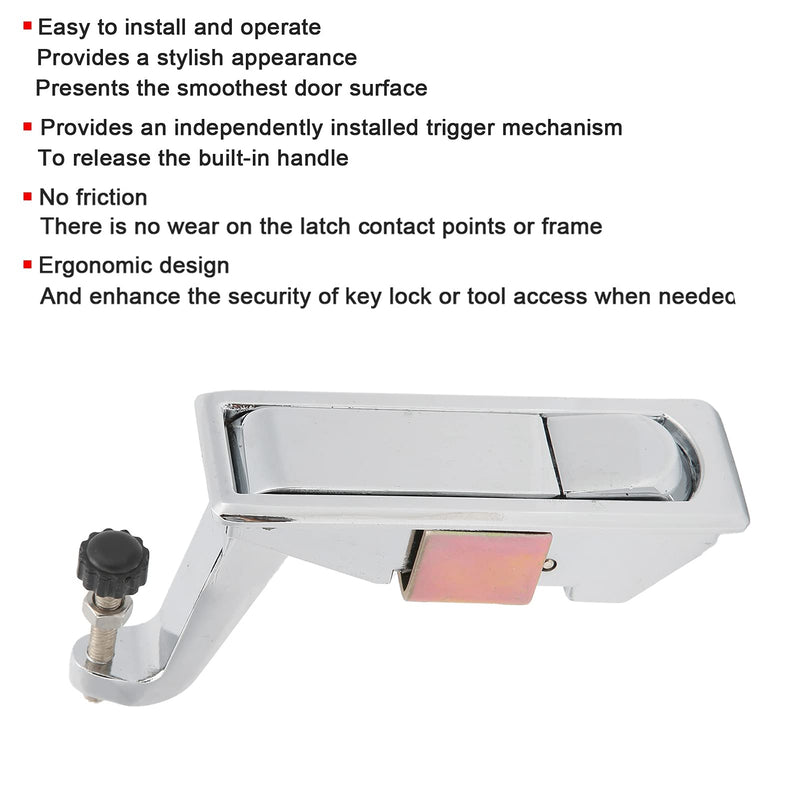 Compression Latches, Zinc Alloy Flush Lever Latch, NonLocking Toolbox Cabinet Suitcase Lock, Adjustable Lever with Locking Trigger Lock for Marine Boat Ship Trailer(Silver)
