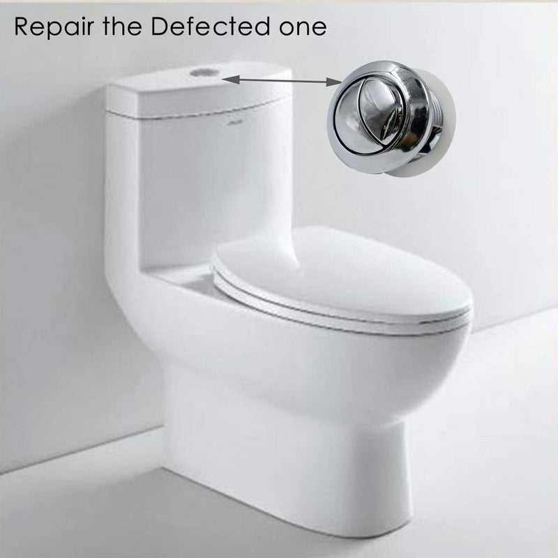 2 Pack 58mm/2.2 inch Dual Push Flushing Toilet Button Toilet Water Tank Button Toilet Button Flush Button Replacement with Thread Diameter 2 Pack 58mm