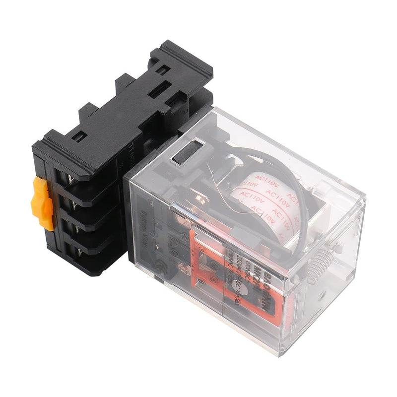 Baomain 2-Pack Power Relay MK2P-I 110VAC Coil DPDT 8 Pin with Plug-in Terminal Socket, for Automation and Control Systems