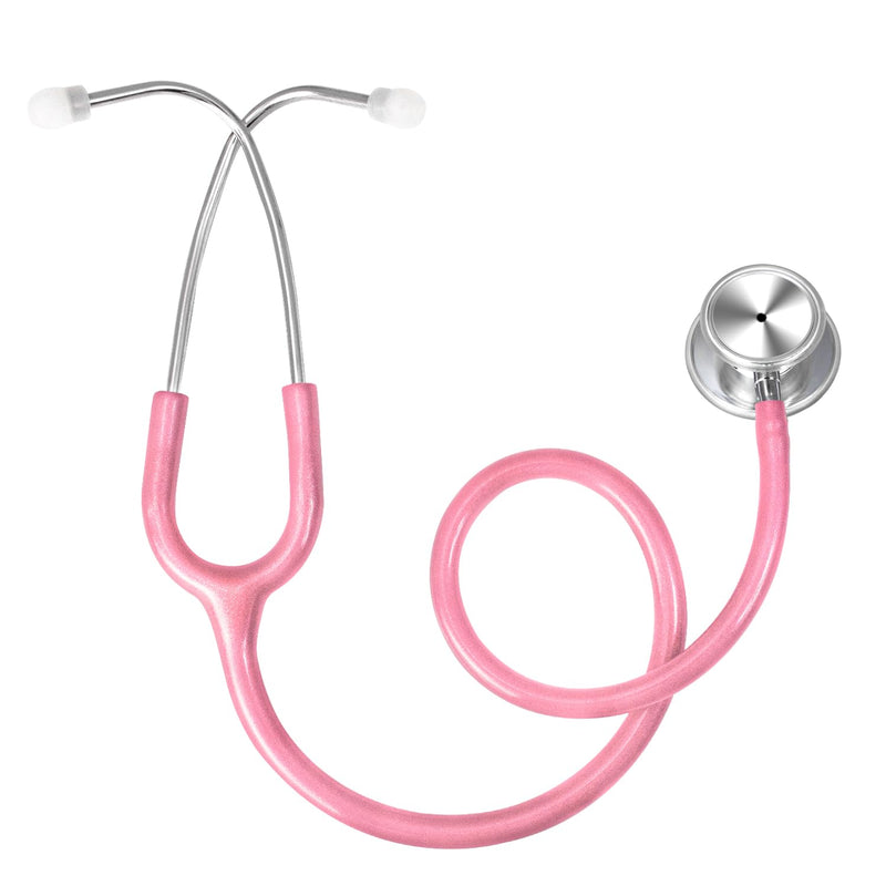 SCIAN Dual Head Stethoscope for Nurses, Kids, Adults, Classic Stainless Steel Stethoscope Kit Medical Supplies with Free Accessories and Carrying Case, Pearlescent Pink Tube