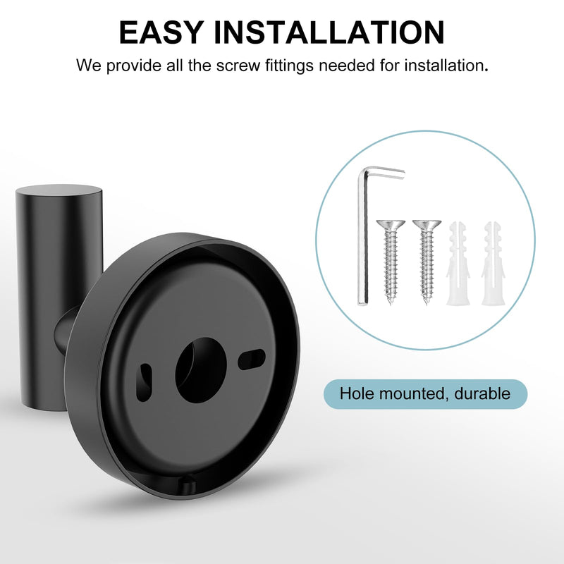 SetSail Towel Hooks for Bathrooms 4 Packs Matte Black Bathroom Towel Hook Wall Mounted 304 Stainless Steel Shower Towel Hooks for Coat Hanging, Drill Hole 4 Pack