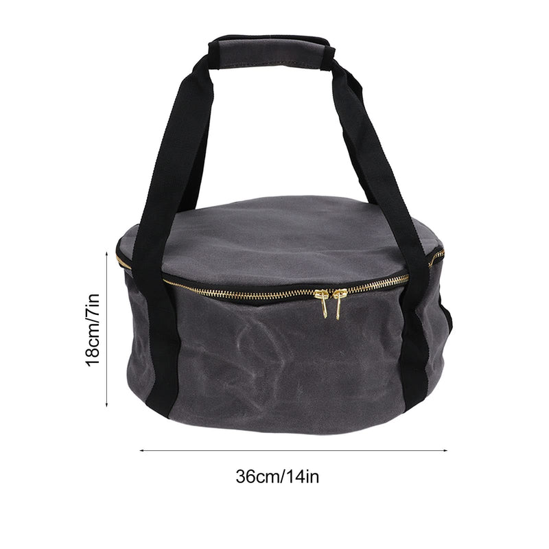 Dutch Pot Storage Bag Dustproof Cast Iron Cookware Bag Heavy Duty Enamel Pot Travel Bag for Cookware Frying Pans Utensils Camping(Dark grey)