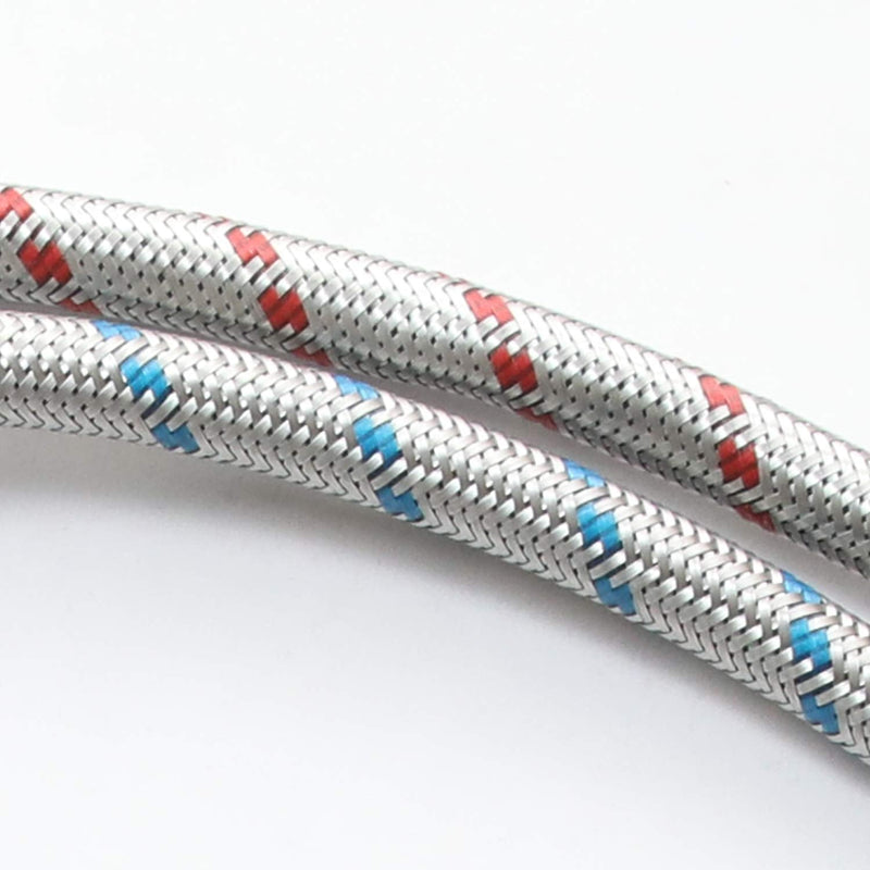 BWE 32" Length Faucet Connector, Braided Stainless Steel - 3/8" Female Compression Thread x 1/2" I.P. Female Straight Thread, x 2 Pcs (1 Pair) 32inch
