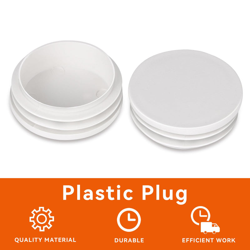 25mm (1 Inch) Round Plastic Plug, Round White Plastic End Cap, Hardware Plugs, Pipe Tubing End Cap for Chair Table Stool Leg, 10 PCS 25mm