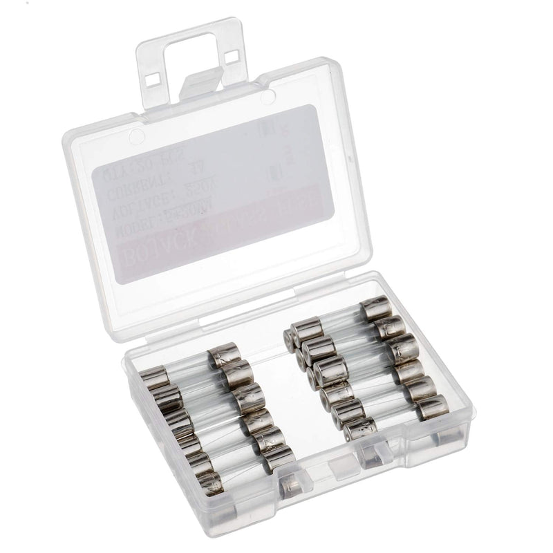 BOJACK 5x20mm 4A 4amp 250V 0.2x0.78 Inch F4AL250V Fast-Blow Glass Fuses (Pack of 20)