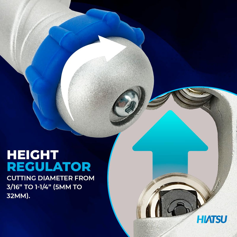 CTH-114 Professional Tube Cutter 3/16" 1/4" 3/8" 1/2" 5/8" 3/4" 7/8" 1" 1-1/4" Premium, Fast Clean Cut Tool for Copper, Brass, Aluminum, PVC, Plastic Pipes, Refrigeration CTH-114 Professional Tube Cutter