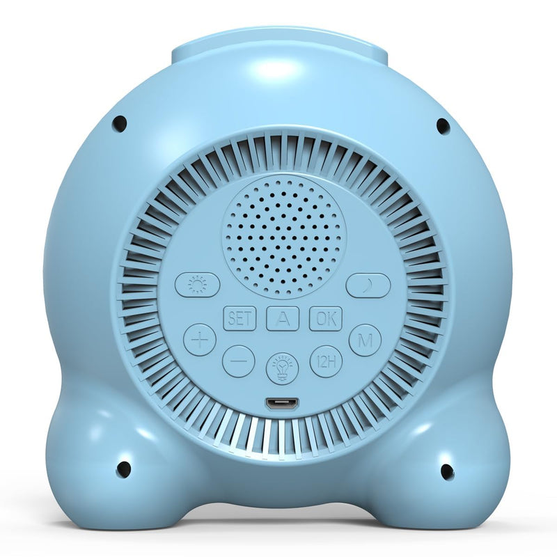 Kids Alarm Clock, Sun & Moon LED Display with Day & Date, Children's Sleep Trainer with Night Light & Sleep Sounds, Cute Wake Up Clock for Kids Bedroom, Easy to Use Birthday Gift for Boy and Girls Sky Blue