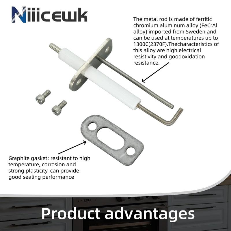 7828718 Ignitor Ionization Electrode Block and Graphite Gasket Compatible with Vitodens B1HA B1KA WB1B WB1Bc