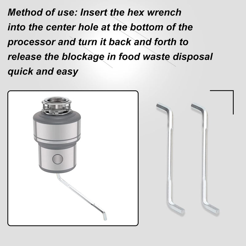 Garbage Disposer Unjamming Wrench/WRN-00 Garbage Disposal Wrench Tool - Compatible with All Waste King and SinkErator/Moen garbage disposals, Designed to Dislodge Jams or Clutter from above the Sink