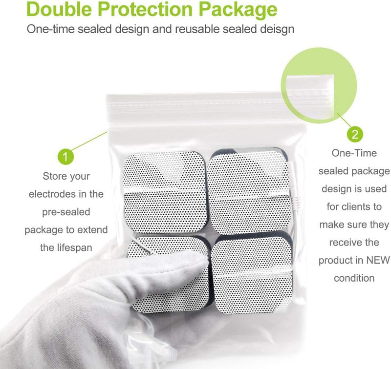 AUVON TENS Unit Pads Electrode Patches with Upgraded Self-Stick Performance and Skin-Friendly Design for Electrotherapy A White