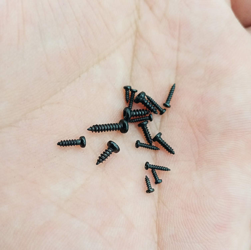 750pcs Black Tiny Screws for Electronics, M1, M1.2, M1.4, M1.5, M1.7 Very Small Phillips Pan Head Self Tapping Screws, Micro Wood Screws, Mini Electronic Screws Assortment Kit-Carbon Steel Black:M1-M1.7 Tiny Screws