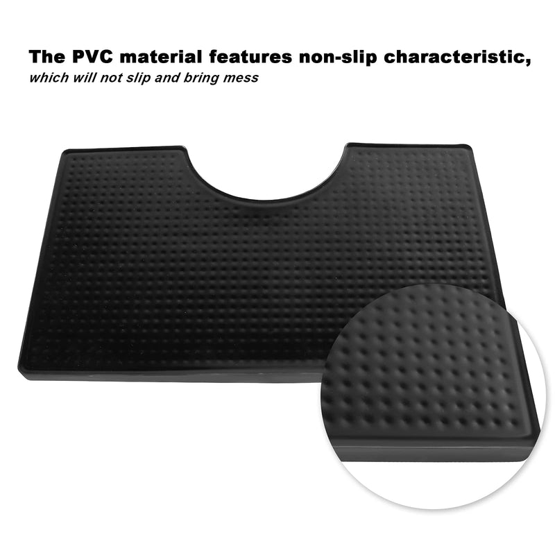 Beer Drip Tray, Non-Slip PVC Kegerator Surface Mount Drip Tray Mat, Beverage Bar Drip Tray with Draft Beer Tower Flange Cutout 330.0 Grams Plastic