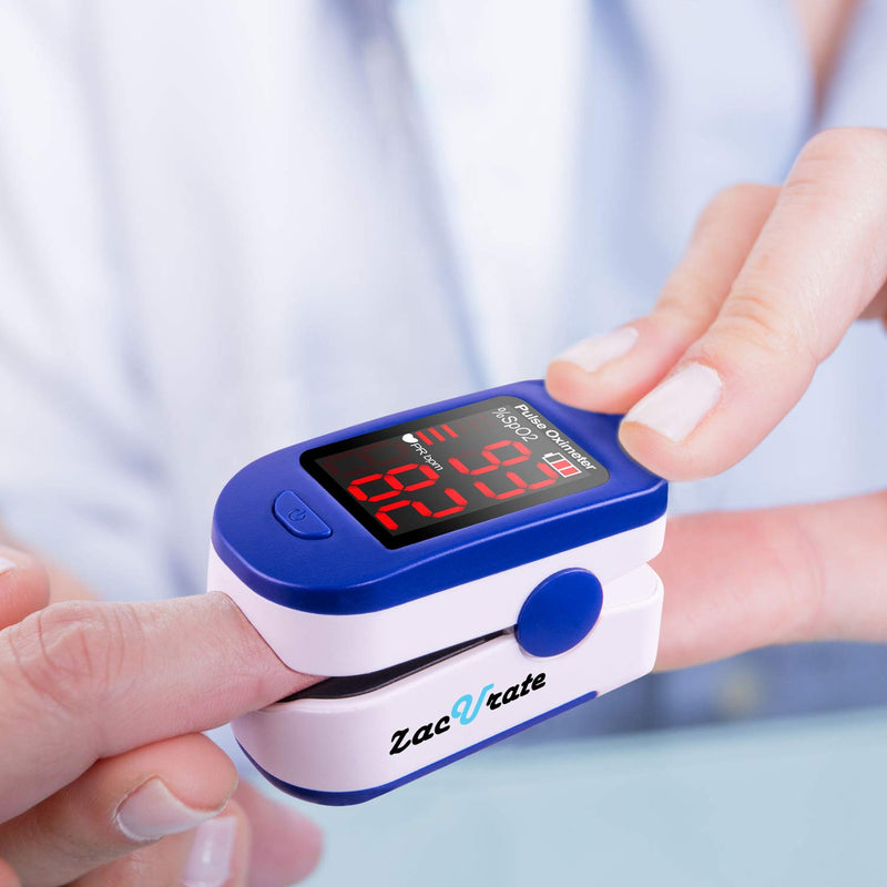 Zacurate 500BL Fingertip Pulse Oximeter and iF100B Touchless Forehead Thermometer Bundle