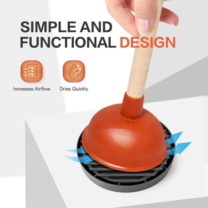 Plunger Tray 2pcs black - Plunger Mat Air Drying Mat for Toilet Plunger - Plunger Holder Catches Drips - Wicks Water from Plunger and Dries Quickly, toilet plunger holder only