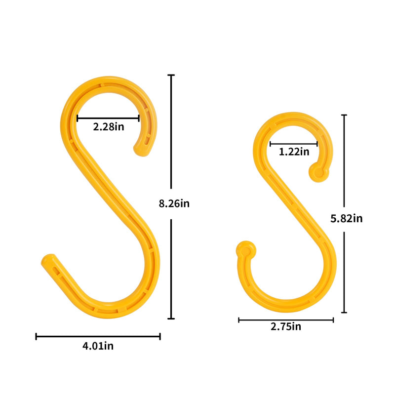 6 Pack Heavy Duty S Hooks, S Hooks for Hanging Heavy Duty, Yellow Plastic Hooks for Hanging Plants,Bathroom,Kitchen,Garden Tools,Industry