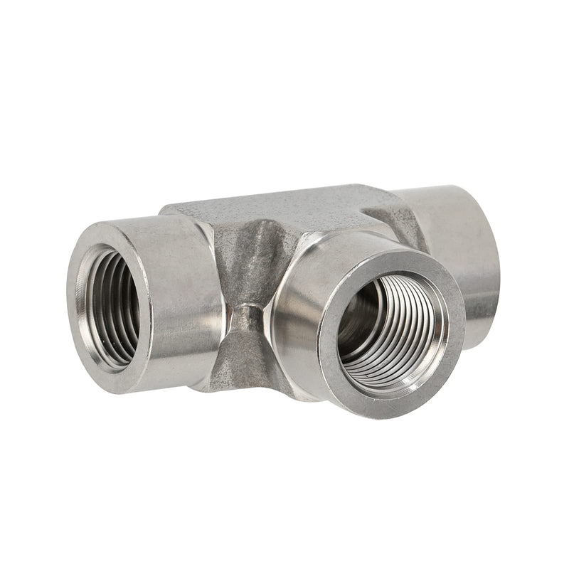 Yoebor 304 Stainless Steel Forged Tee 1/2" NPT Female x 1/2" NPT Female x 1/2" NPT Female T-fitting 3 Ways Connector Pipe Fitting 2000psi 1pc 1/2" Fnpt x 1/2" Fnpt x 1/2" Fnpt Pack of 1