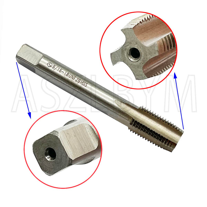 9/16-18 UNF Tap and Die Set 4 Flutes HSS Bottom Taper RIight Hand Thread Tap And Round Thread Die Set 9/16-18