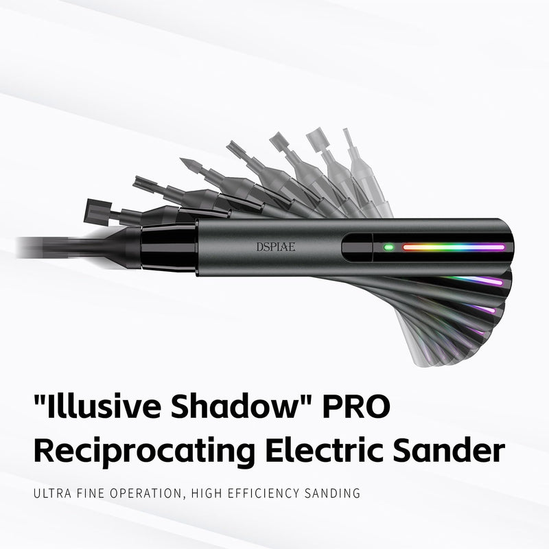 Iesooy for DSPIAE PRO Reciprocating Electric Sanding Pen, 5-Speed and USB Charging with LED Light, Multi-Purpose Power Tool, Mini Power Sander for Sanding, Polishing, Finishing, DIY Crafts