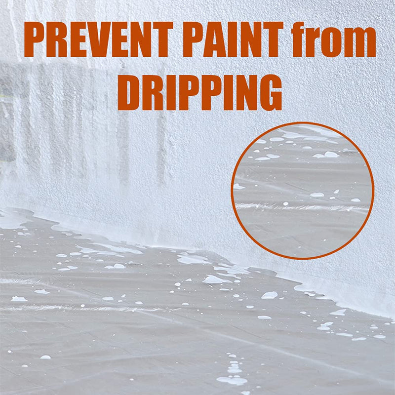 10 Pieces Plastic Drop Sheets for Painting, Waterproof and Dust-Proof Clear Cloth for Furniture Cover, 9x12 Feet Tarps 10 Pieces