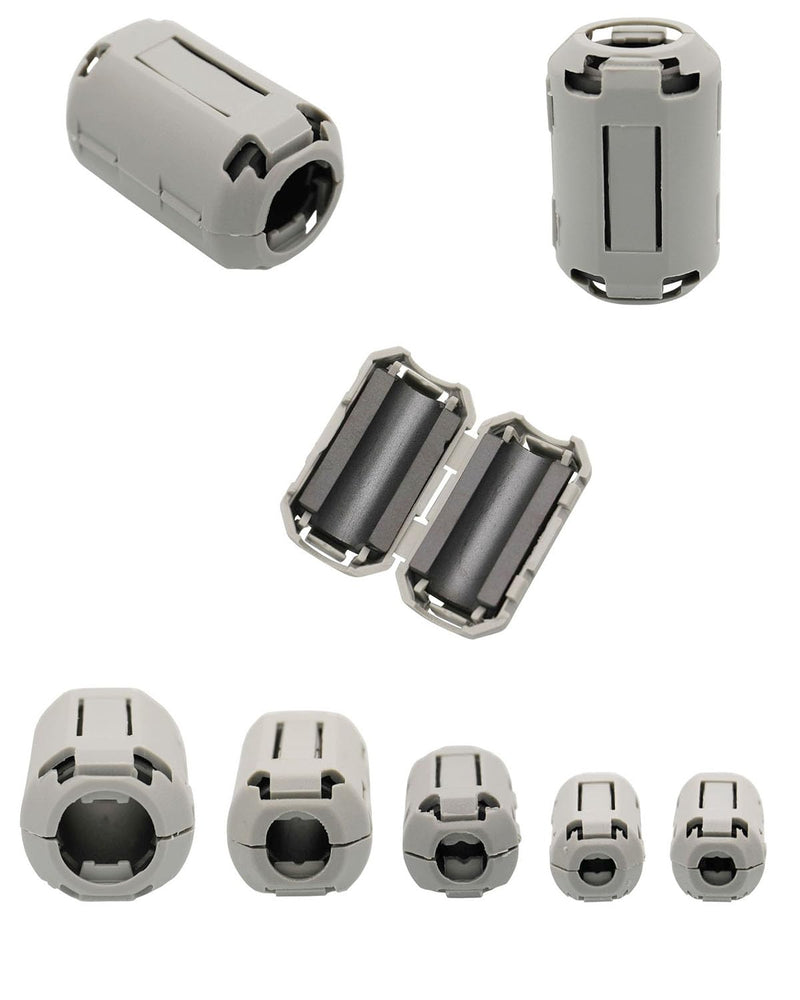 15Pcs 13mm Grey Clip-on Ferrite Ring Core RFI EMI Noise Suppressor Anti-Interference Cable Clip for Telephones Tvs Speakers Radio Audio Equipment Noise Suppressor Video Cable Power Cord
