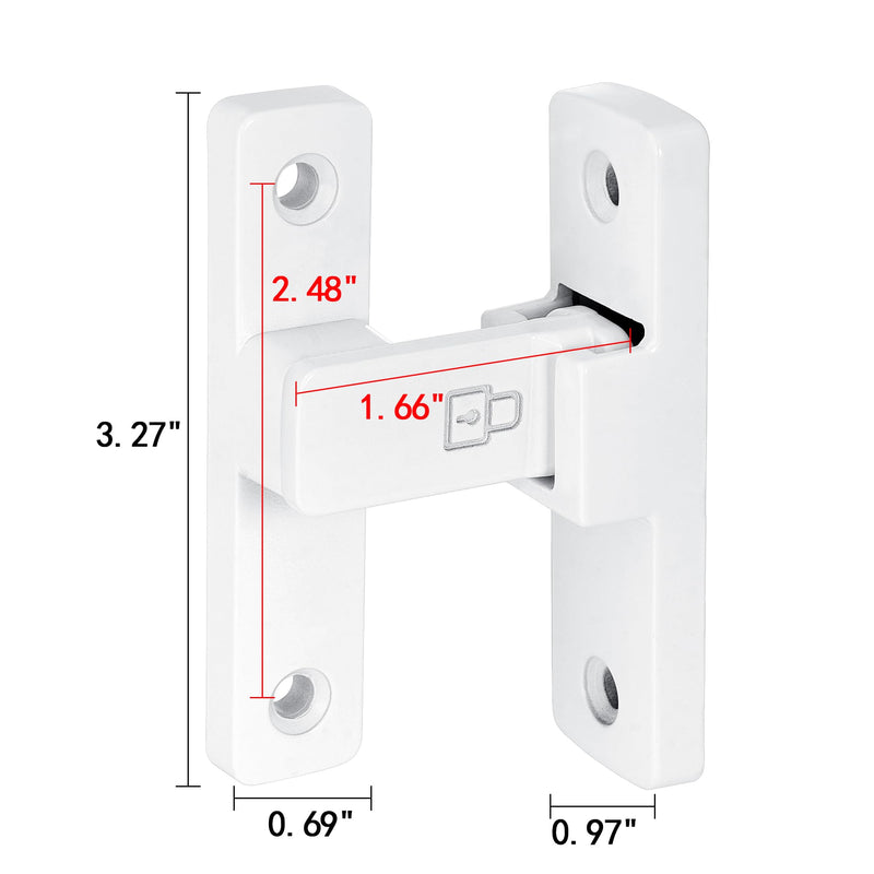 4 Packs White 90 Degree Barn Door Lock ，Premium Zinc Alloy Latch - Flip Gate Latches ，for Cabinets, Bathroom, Barn & Garden Doors - Secure Sliding Door Hardware White_90 Degree 4