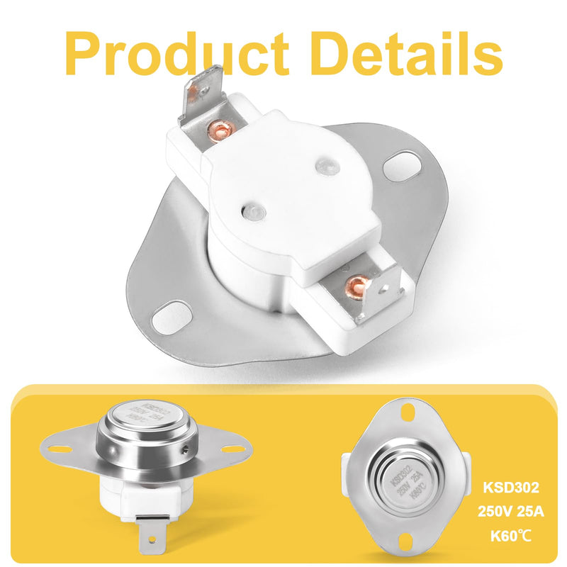 Adviace 80599 Low-Temp Ceramic Limit Snap Disc Switch for Vogelzang VG5790, VG5770 Pellet Stoves, USSC, Ashley and King Pellet Stoves, F140-10F Low Limit Thermodisc Switch Exhaust T-Disc. 80599 Snap Disc