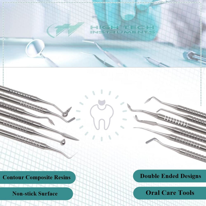 Composite Resin Filling Instruments 6 Pcs Set - Dental Filling Spatula Kits for Resin Aesthetic Repair & Cavity Preparations - Composite Filling Restorative Oral Care Instruments 6 Pcs Composite Filling Set